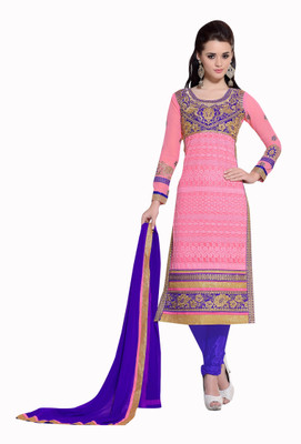 

Trendz Apparels Georgette Embroidered Salwar Suit Dupatta Material(Un-stitched), Pink