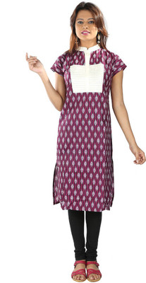 

Hawai Cotton Printed Kurti Fabric(Un-stitched), Purple