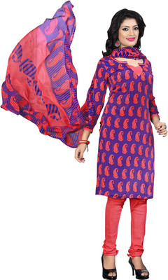 

Parishi Fashion Crepe Printed Salwar Suit Dupatta Material(Un-stitched), Blue