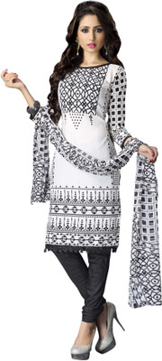 

Jiya Cotton Self Design, Printed Salwar Suit Dupatta Material(Un-stitched), Black;white