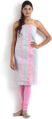 

Kasturi-B Swadeshi Karigari Cotton Embroidered Kurti Fabric(Un-stitched), Blue;pink