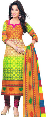 

Diyastyle Cotton Self Design Salwar Suit Dupatta Material(Un-stitched), Multicolor