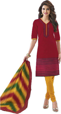 

Party Wear Dresses Cotton Printed Salwar Suit Dupatta Material(Un-stitched), Multicolor