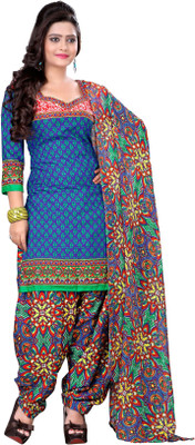 

Jiya Crepe Self Design, Printed Salwar Suit Dupatta Material(Un-stitched), Blue;multicolor