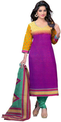 

Rajhans Creation Cotton Printed Salwar Suit Dupatta Material(Un-stitched), Purple