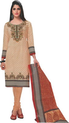 

Professio Cotton Printed Salwar Suit Dupatta Material(Un-stitched), Khakhee