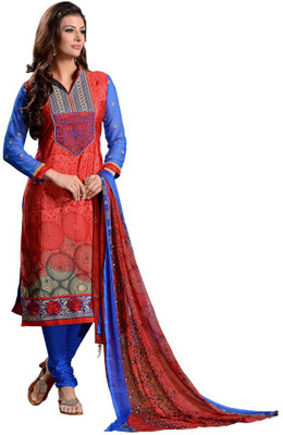 

Trendz Apparels Crepe Embroidered Salwar Suit Dupatta Material(Un-stitched), Multicolor