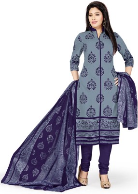 

Pshopee Cotton Printed Salwar Suit Dupatta Material(Un-stitched), Grey