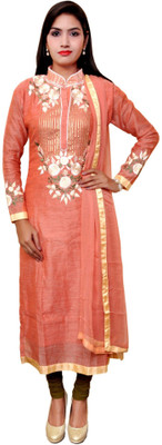 

Unique Creation Cotton Embroidered Semi-stitched Salwar Suit Dupatta Material, Multicolor