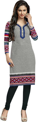 

Indian Wear Online Cotton Printed Kurti Fabric(Un-stitched), Blue;grey