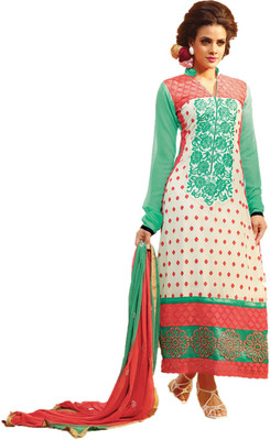 

Indian Wear Online Georgette Embroidered Semi-stitched Salwar Suit Dupatta Material, Multicolor