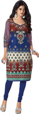 

Party Wear Dresses Cotton Printed Kurti Fabric(Un-stitched), Multicolor