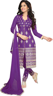 

Khushali Cotton Self Design, Embroidered Salwar Suit Dupatta Material(Un-stitched), Purple