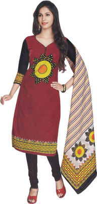 

Indian Wear Online Cotton Printed Salwar Suit Dupatta Material(Un-stitched), Maroon