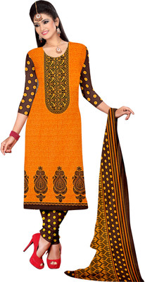 

Jiya Cotton Self Design, Printed Salwar Suit Dupatta Material(Un-stitched), Brown;orange