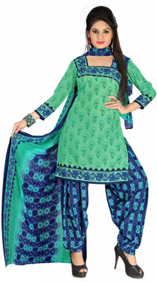 

Jiya Crepe Self Design, Printed Salwar Suit Dupatta Material(Un-stitched), Blue;light green