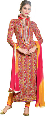 

Ewows Cotton Embroidered, Printed Salwar Suit Dupatta Material(Un-stitched), Red