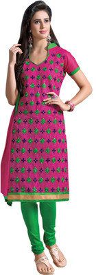 

Jiya Chanderi Self Design, Embellished, Embroidered Salwar Suit Dupatta Material(Un-stitched), Light green;pink