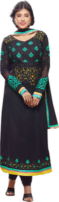 

Parishi Fashion Georgette Embroidered Salwar Suit Dupatta Material(Un-stitched), Multi color