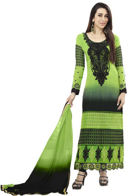 

Jiya Georgette Self Design, Embroidered Salwar Suit Dupatta Material(Un-stitched), Black;parrot