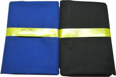 

Selection Indigo Cotton Checkered, Solid Shirt & Trouser Fabric(Un-stitched), Black;blue