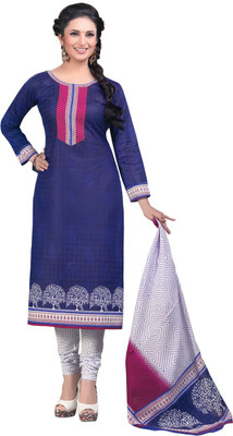 

Giftsnfriends Cotton Printed Dress/Top Material(Un-stitched), Blue