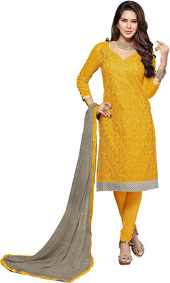 

Jiya Chanderi Self Design, Embroidered Salwar Suit Dupatta Material(Un-stitched), Beige;black;yellow