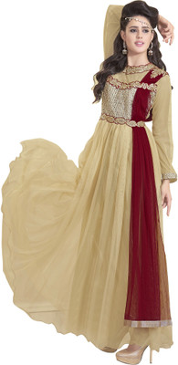 

Jiya Straight Gown(Beige, Maroon