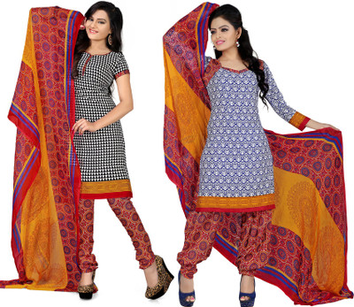 

Jiya Crepe Self Design, Printed Salwar Suit Dupatta Material(Un-stitched), Black;blue;multicolor;red;white