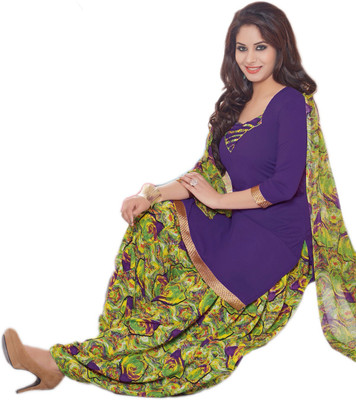 

Pshopee Synthetic Printed Salwar Suit Dupatta Material(Un-stitched), Purple