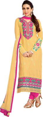 

Jiya Cotton Self Design, Embroidered Salwar Suit Dupatta Material(Un-stitched), Pink;yellow