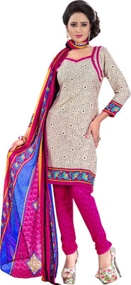 

Khushali Crepe Self Design, Printed Salwar Suit Dupatta Material(Un-stitched), Beige;multicolor;pink