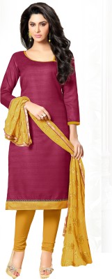 

Jiya Silk Self Design Salwar Suit Dupatta Material(Un-stitched), Purple;yellow