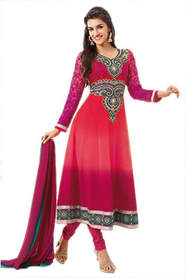 

Party Wear Dresses Georgette Embroidered Semi-stitched Salwar Suit Dupatta Material, Multicolor