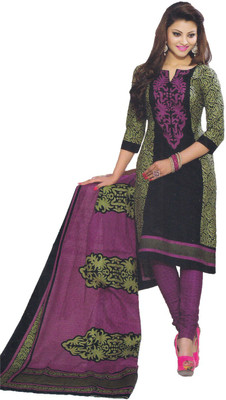 

Party Wear Dresses Cotton Printed Semi-stitched Salwar Suit Dupatta Material, Multicolor