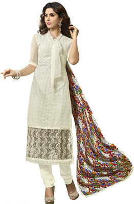 

Jiya Georgette Self Design, Embroidered Salwar Suit Dupatta Material(Un-stitched), Multicolor;white