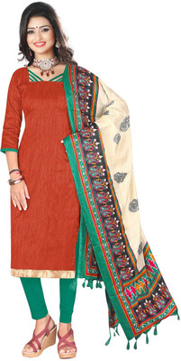 

Trendz Apparels Silk Solid Salwar Suit Dupatta Material(Un-stitched), Orange