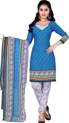 

Jiya Crepe Self Design, Printed Salwar Suit Dupatta Material(Un-stitched), Blue;multicolor;white