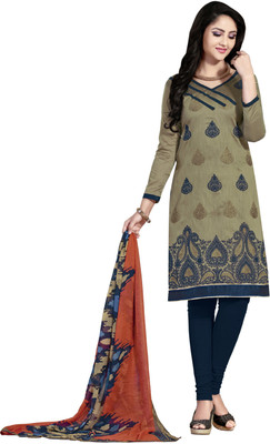 

Jiya Chanderi Self Design, Embroidered Salwar Suit Dupatta Material(Un-stitched), Blue;orange