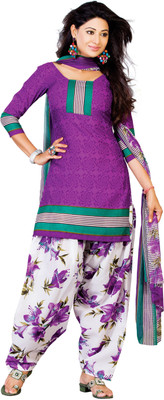 

Khushali Crepe Self Design, Printed Salwar Suit Dupatta Material(Un-stitched), Multicolor;purple;white