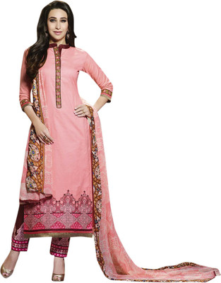 

Trendz Apparels Cotton Embroidered Salwar Suit Dupatta Material(Un-stitched), Pink