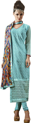 

Jiya Georgette Self Design, Embroidered Salwar Suit Dupatta Material(Un-stitched), Sky blue