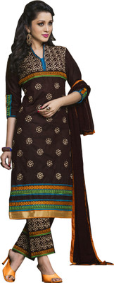 

Jiya Cotton Self Design, Embroidered Salwar Suit Dupatta Material(Un-stitched), Brown