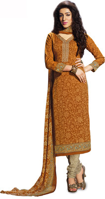

Khushali Crepe Self Design, Printed Salwar Suit Dupatta Material(Un-stitched), Yellow