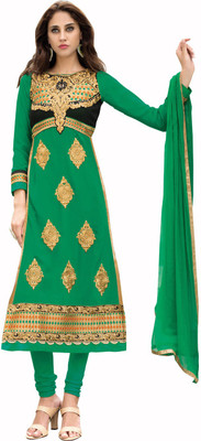 

Parishi Fashion Georgette Embroidered Salwar Suit Dupatta Material(Un-stitched), Multi color