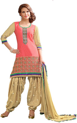 

Indian Wear Online Georgette Embroidered Semi-stitched Salwar Suit Dupatta Material, Multicolor