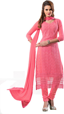 

Morli Chiffon Self Design Salwar Suit Dupatta Material(Un-stitched), Pink