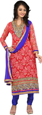 

Kanheyas Net Embroidered Salwar Suit Dupatta Material(Un-stitched), Peachpuff