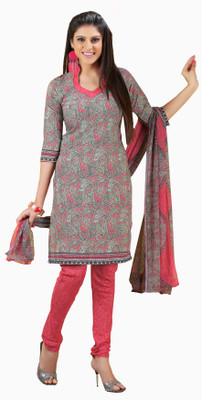 

Jiya Crepe Self Design, Printed Salwar Suit Dupatta Material(Un-stitched), Gajri;multicolor