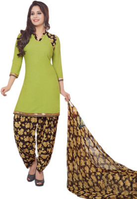 

Pshopee Synthetic Printed Salwar Suit Dupatta Material(Un-stitched), Green